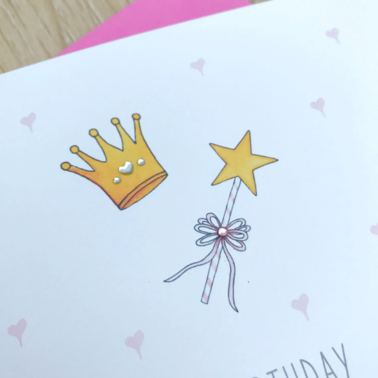 Personalised Girls Princess Birthday Card   To a little princess